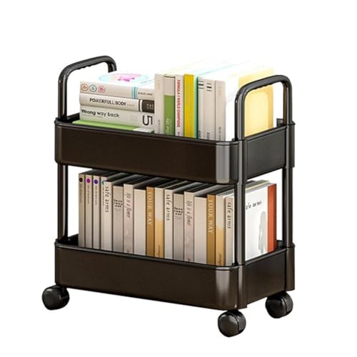 Chariot de rangement multifonctionnel avec roues et double plateau - 7