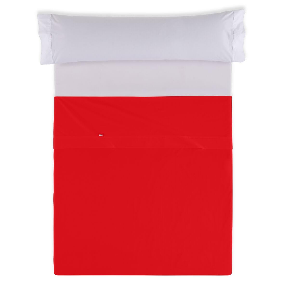 Drap plat rouge 260 x 270 cm en tissu de qualité supérieure