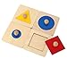 Thoth Montessori Single Shape Puzzle First Shapes Jumbo Wooden Puzzle Board Knob Wooden Puzzle Geometric Shape Puzzle Early Education Material Sensorial Toy for Toddler Shape & Color Sorter (4 pieces)