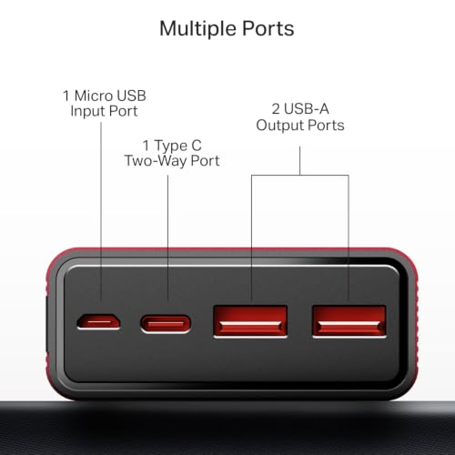 Image of boAt (2026 Launch) Energyshroom PB401 20000 mAh 22.5W Fast Charging Power Bank (4X Output Ports, Supports Android, iPhone, Tablets, Earbuds, etc.), USB Type C (Garnet Red)