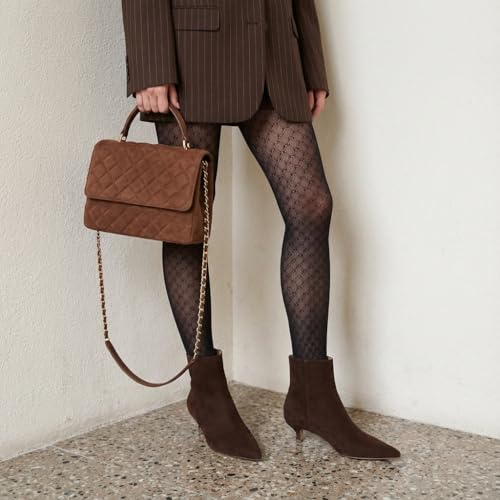 Image of CUSHIONAIRE Women's Barbi Pointed Toe Kitten Heel Bootie - Soft Vegan Leather, Memory Foam, Wide Widths, and Back Zipper
