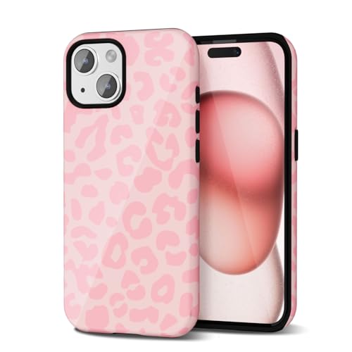 Svanove Cheetah Print Phone Case for iPhone 15 Case Girly, Cute Leopard Case for Women, Luxury Trendy Retro Cool Animal Print Design, Aesthetic Pattern Y2k Slim Hard Shell Plastic Cover, Pink