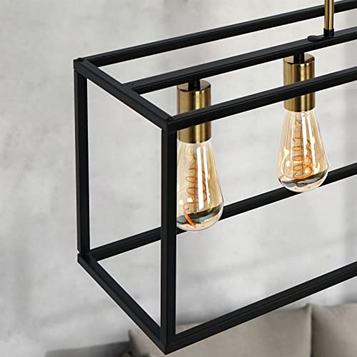 5-Light Modern Farmhouse Kitchen Island Chandelier, Black Brass Industrial Dining Room Light Fixtures For Kitchen Island, Living Room #TOP1