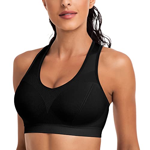 Racerback Sports Bras For Women With Pads - 3 Pack High Impact Athletic Tank Tops For Yoga And Workout #TOP3