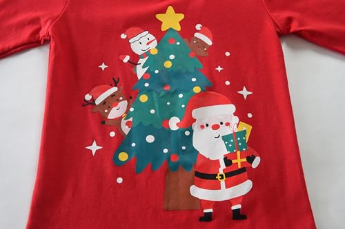 DDSOL Toddler Boys Girls Christmas Pajamas Dinosaur Jammies Santa Claus Kids Cotton Sleepwear Set3