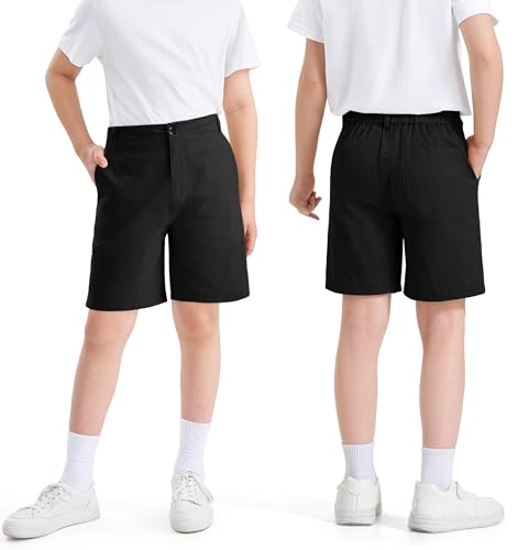 Auranso Shorts für Jungen Cargo Kurze Hose Sommer Elastischer Bund Kinder...