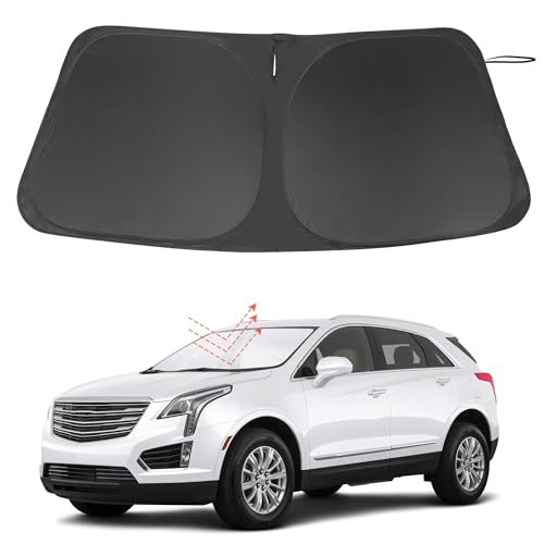 Image of Windshield Sun Shade Custom Fit for 2017-2024 2025 2026 Cadillac XT5 Accessories Foldable Sunshade Sun Blocker Protect Car from Sun Rays & Heat Damage Keep Car Cooler