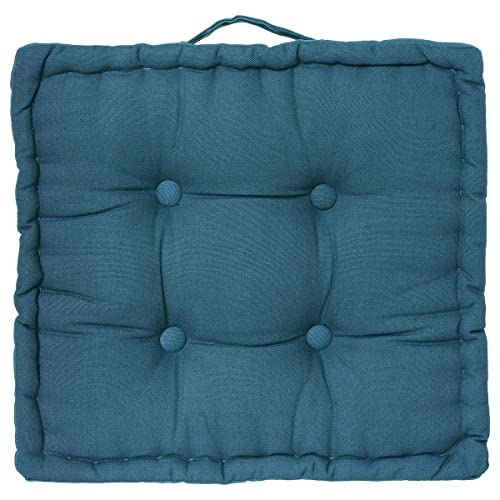 Atmosphera - Coussin de Sol Bleu Canard 40x40 cm