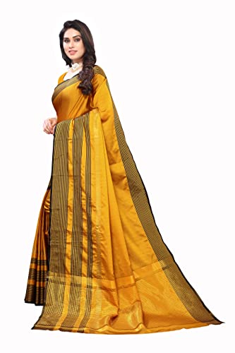 Image of VJ Fashion Women Cotton Silk Saree With Blouse Piece freesize