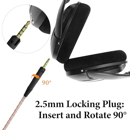 Image of GEEKRIA Apollo Cable Compatible with Sennheiser HD 620S /599 /598 /550 /505, 2.5mm Replacement Cord for Hi-Resolution Audiophile, HiFi Headset (10ft /3m)