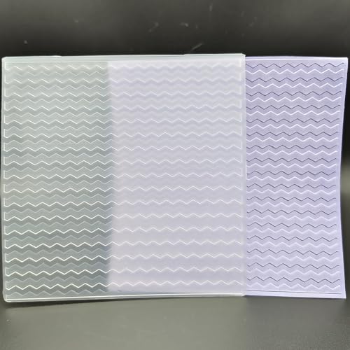 Plastic Embossing Folder 6x6 Inch Concave Convex Sawtooth Pattern Paper Crafts Plastic Textured Impressions for Card Making Scrapbooking