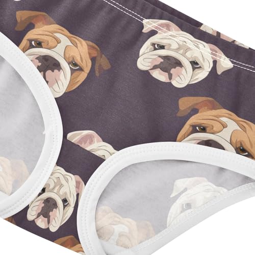 Wusikd English Bulldog Face Girls' Underwear Cotton Girls Briefs Soft Toddler Underwear 2T4