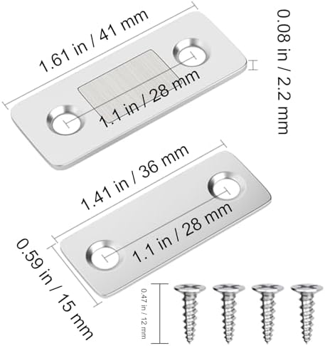 Jiayi Magnet, Cabinet Magnets, Strong Door Magnets, Pack of 4, Self-Adhesive, Drawers, Door, Furniture, Magnetic Closure, Cabinet Doors, Furniture Magnets, Door Closer