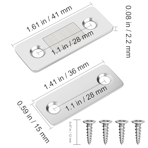 Jiayi Magnet, Cabinet Magnets, Strong Door Magnets, Pack of 4, Self-Adhesive, Drawers, Door, Furniture, Magnetic Closure, Cabinet Doors, Furniture Magnets, Door Closer