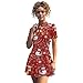 Eheartsgir Christmas Snowmen Candy Tennis Dress for Women Golf Lightweight Dresse Suit Breathable Comfort Half Zip Up Dresses with Built in Shorts