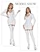 Women's Long Sleeves Dresses Latex Leather Zipper Bodycon Wet Look Shiny Tight Club Night Out Mini Dress - White - XS