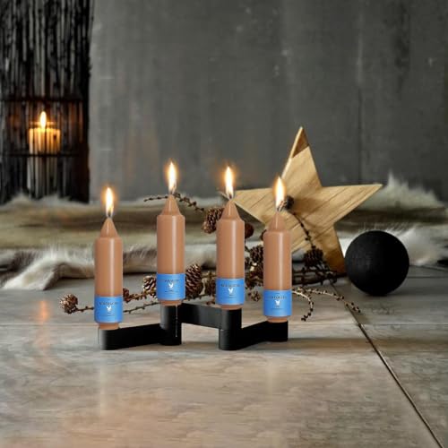 Image of 5 Inch Light Brown Unscented Short Taper Candles 4 Pcs
