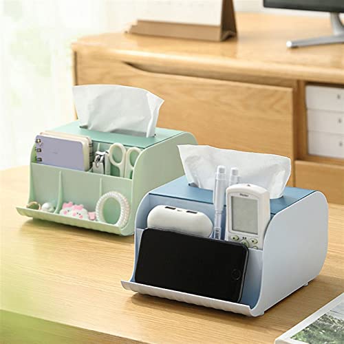 Soporte creativo para caja de pañuelos, organizador de escritorio multifunción y servilletero, elegante estante de almacenamiento de papel para el hogar y la oficina ()