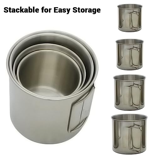 Tasse à café pour l'eau de camping rétractable kit 4 gobelets inox légers - 3