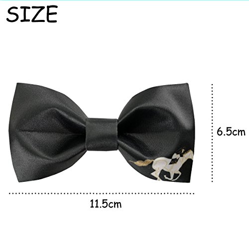 Image of GUUNIEE Men's Satin Silk Racehorse Bow Ties Pre-tied Solid Horse Racing Bowtie