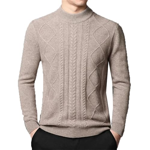 Men's Pure Wool Sweaters Winter Thick Warm Casual Knitted Wool Pullover Sweater