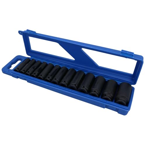 AB Tools 1/2'' Drive AF Imperial SAE Double Deep Impact Sockets 7/16-1-1/4 13pc Set