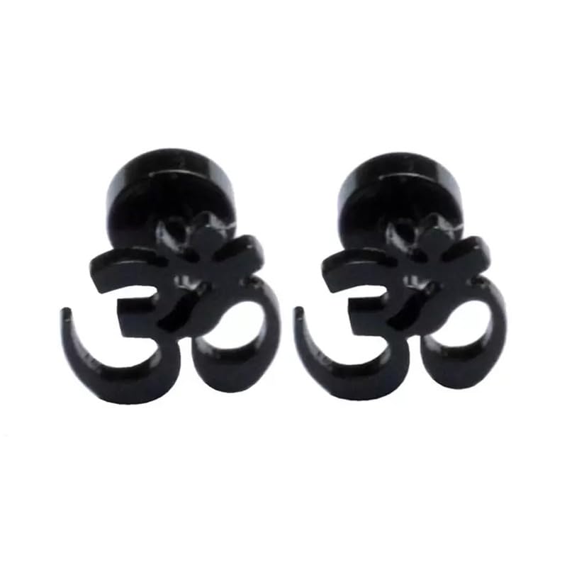 M Men Style Om Piercing Combo 1 pair Black Metal Earrings For Men And Women (B0CM65CB4R) Amazon Price History, Amazon Price Tracker