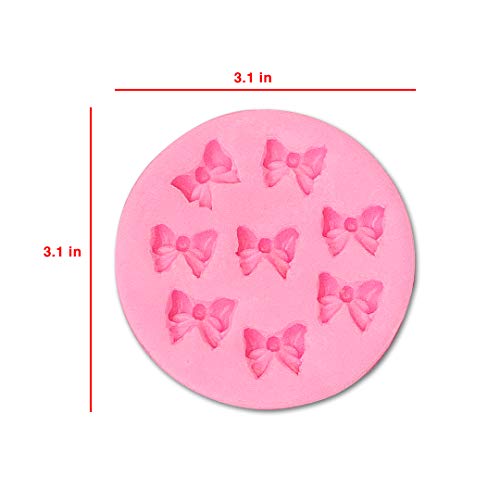 Clever Monster 8 Mini Bows Silicone Mould Fondant Sugar Bow Craft Molds Diy Cake Decorating, Mini Bow Silicone Fondant Mold Bowknot Candy Chocolate Mold Cake Cupcake Decoration For Birthday Party #TOP4