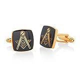 West Coast Jewelry | Crucible Men's Gold Tone High Polished Masonic Cuff Links