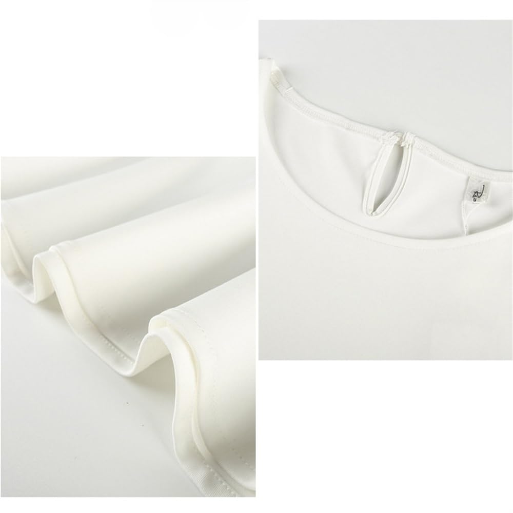 Grande Taille Été Col Rond Manches Courtes Haut Pour Les Femmes Solide Ourlet À Volants Chemise Fluide Cool Confort Blouse Décontractée