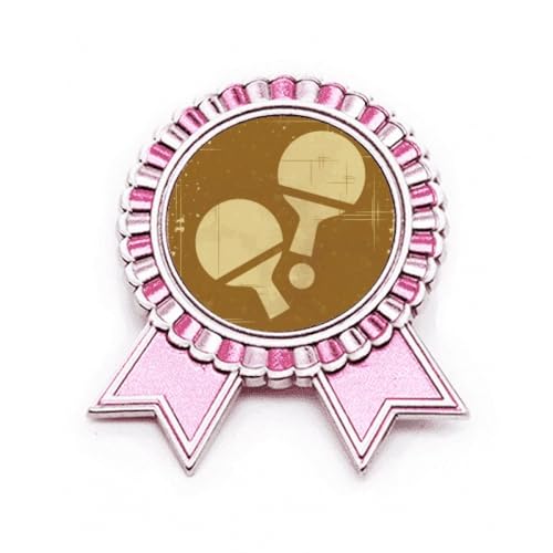 Broche rose ping-pong en métal taille M pour accessoiriser vos vestes et sacs
