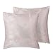 Zestaw 2 poduszek dekoracyjnych 45x45cm wypełnienie piórka różowy srebrny Silene