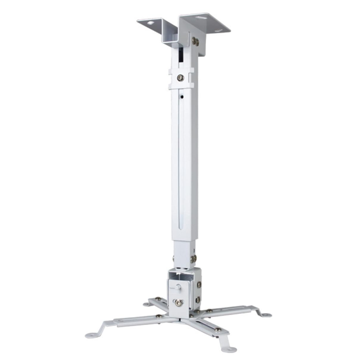 HOMSFOU Supporto Proiettore da Soffitto Regolabile 15kg Ferro | Inclinazione Regolabile, Bracci Doppi Articolati, Piastra a Soffitto e Canale Regolabile