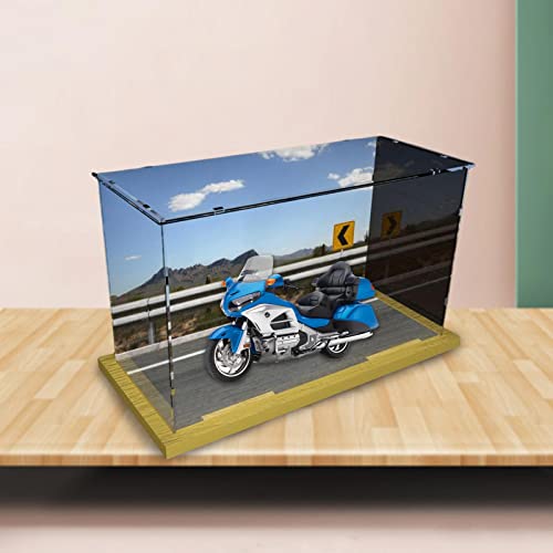 Vitrine en acrylique avec socle en bois boîte protection