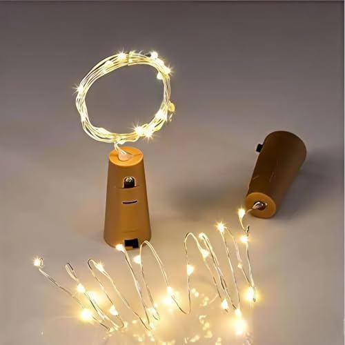 Image of ANKRI Wine 20 LEDs Wine Bottle Cork Copper Wire String Battery Operated Fairy Lights for Bottle DIY Home Party Wedding Diwali Decoration | Pack of 1