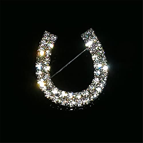Cadeau en strass transparent broche fer à cheval faite main épingle revers costume