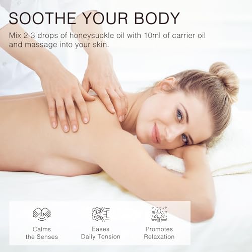 Image of Honeysuckle Essential Oil, Aromatherapy Oil for Skin Body Hair Care | Pure and Natural, Honeysuckle Oils for Massage, Home, Diffuser, DIY Soap and Candle Making, 100ML / 3.38 fl oz