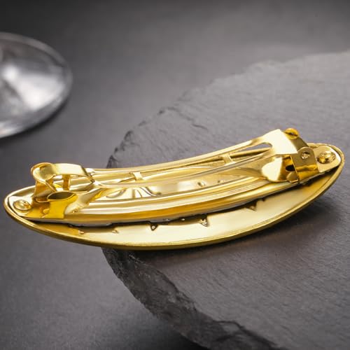 Pinza para cabello con diseño de gato pequeño en metal dorado miniatura 7