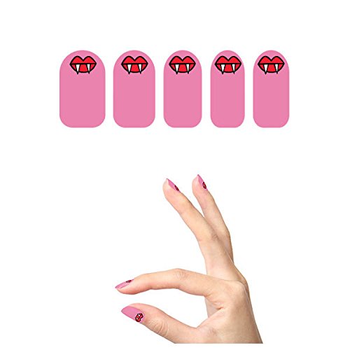 Tattify Mouth Nail Wraps - Vampire's Night Out (Set of 22)
