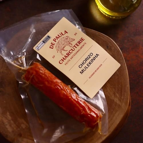 De Paula Charcuterie Chorizo Mulekinha, Linguiça Artesanal Defumada com Queijo, 150g