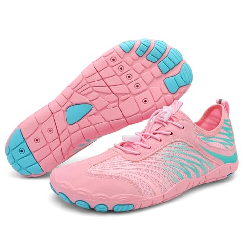 Image of UBFEN Water Shoes for Men Women Quick Dry Swim Aqua Socks | Lightweight Barefoot-style Fit, Rubber Sole, Hiking, Fishing, Kayaking, Beach, Pool, Boating, Diving And Water-to-land Wear