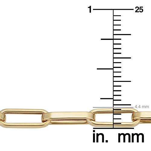 Kooljewelry 14K Yellow Gold Capsule Paperclip Chain Bracelet (4.4 Mm, 7.5 Inch) #TOP2