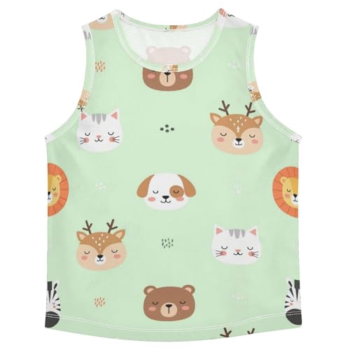J JOYSAY Bear Lion Deer Boys Tank Top Sleeveless Muscle Shirts Quick Dry Sport Active Workout Kids T-Shirts 3-15T