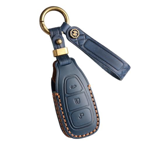 Évitez les rayures sur votre clé Ford avec cet étui de protection en cuir bleu anti-choc
