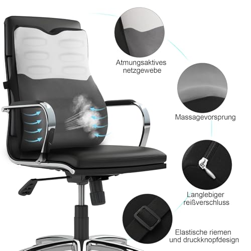 Quirlig Lendenwirbelkissen, Lendenkissen Auto, Lordosenstütze Auto, Rückenkissen Auto Memory Foam, Ergonomisches Rückenstützkissen fur Zuhause, Büro, Auto
