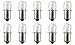 CEC Industries XPR12 Bulbs, 12 V, 8.4 W, P13.5s Base, T-3.25 shape (Box of 10)