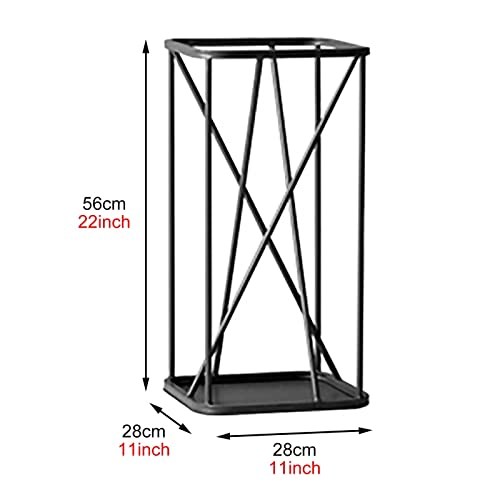 Porte-Parapluie Carré Moderne Noir, Solution Entrée Sèche et Rangée