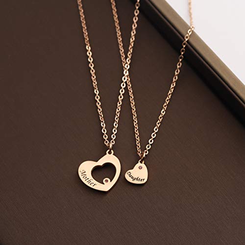 Zuo Bao Mother Daughter Necklace Mommy and Me Matching Heart Necklace2