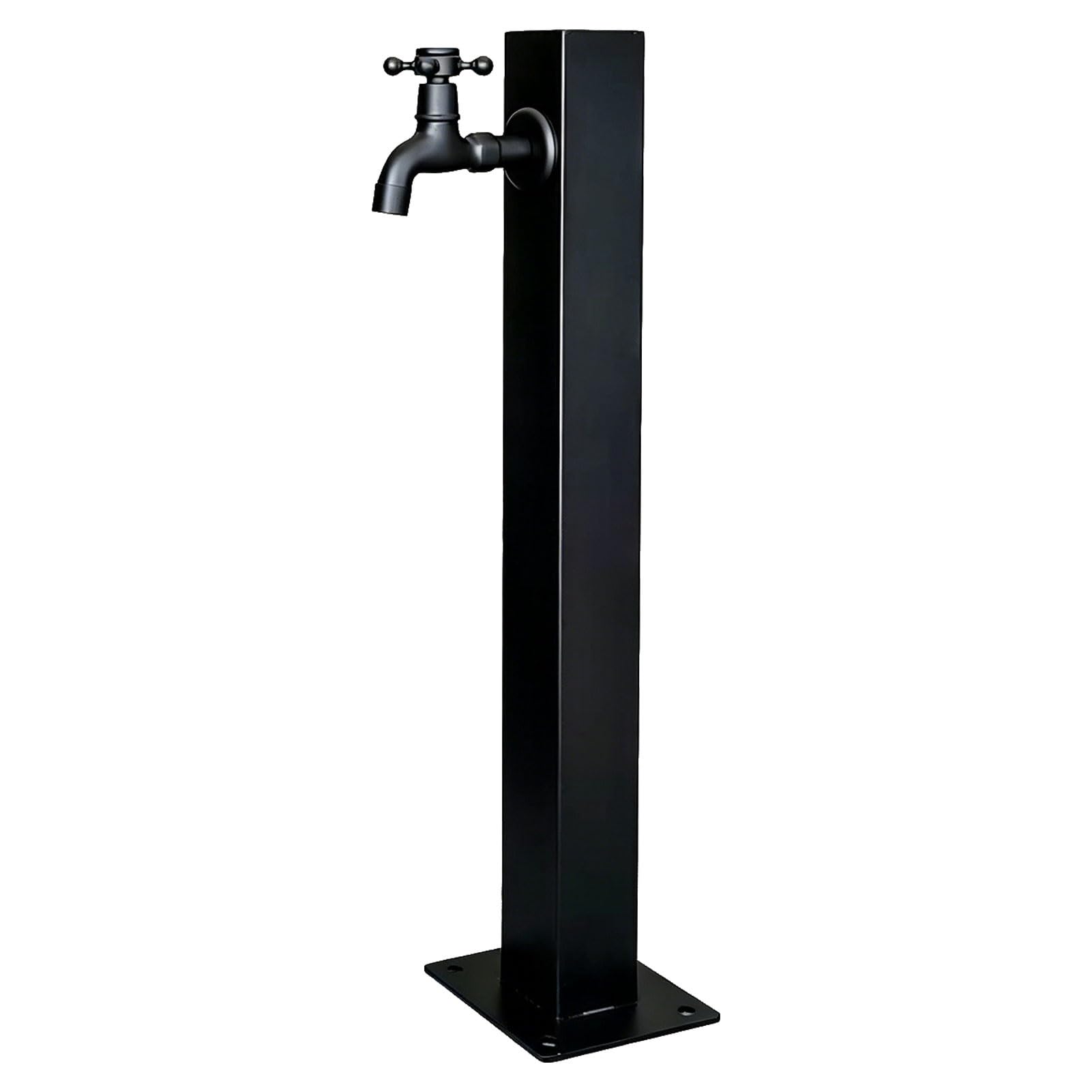 Kolumna wodna ogrodowa ze stali nierdzewnej, wolnostojący kran ogrodowy, wolnostojący hydrant czarny do ogrodu do nawadniania przydomowego ogrodu na pastwisku(A,Height: 95cm/37.4in)