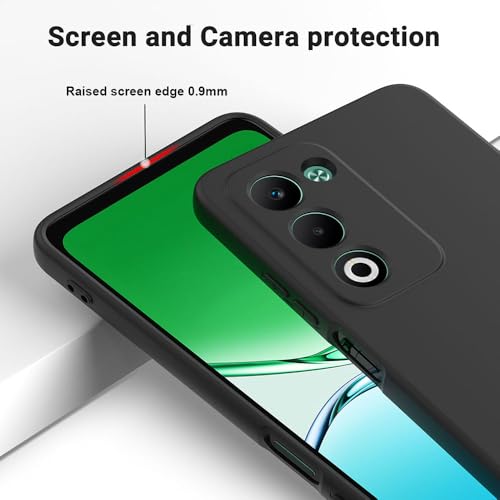 Image of Back Cover for Oppo A5 5G | Full Camera Protection | Premium Liquid Silicon Case | Flexible Bumper Case for Oppo A5 5G (Black)